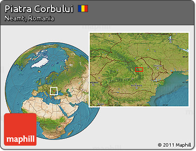 Satellite Location Map of Piatra Corbului