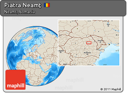 Shaded Relief Location Map of Piatra Neamţ