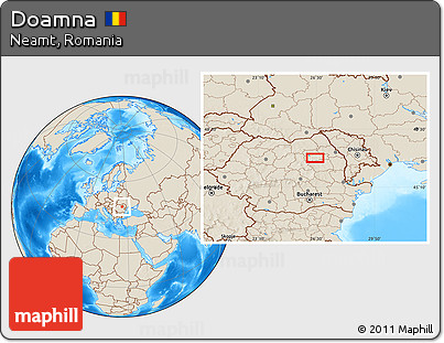 Shaded Relief Location Map of Doamna