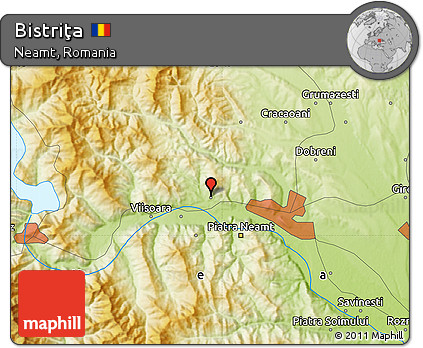 Physical Map of Bistriţa