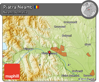 Physical Map of Piatra Neamţ