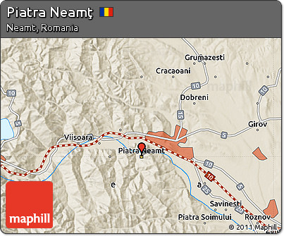 Shaded Relief Map of Piatra Neamţ