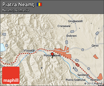 Shaded Relief Map of Piatra Neamţ