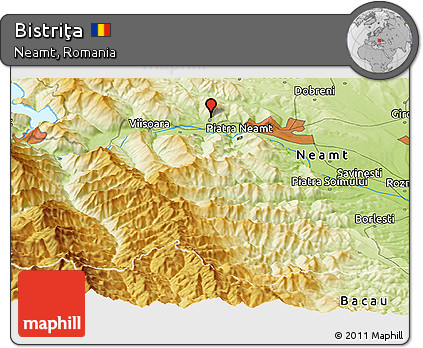 Physical Panoramic Map of Bistriţa