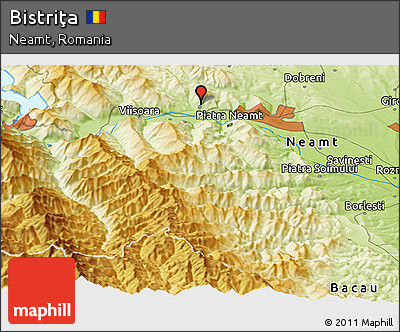 Physical Panoramic Map of Bistriţa