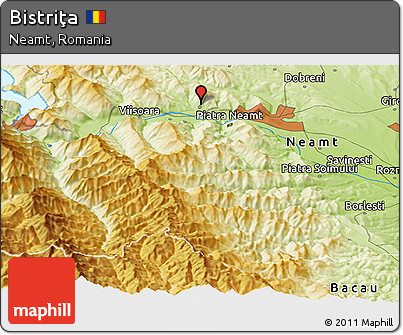 Physical Panoramic Map of Bistriţa