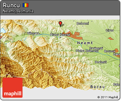 Physical Panoramic Map of Runcu