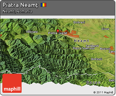 Satellite Panoramic Map of Piatra Neamţ