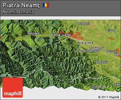 Satellite Panoramic Map of Piatra Neamţ