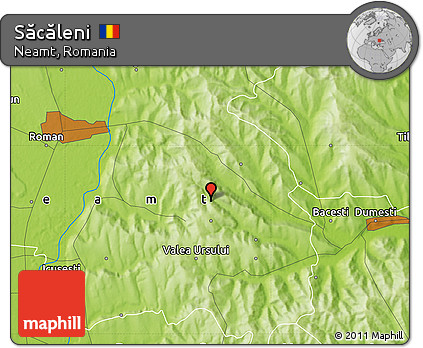 Physical Map of Săcăleni