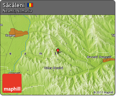 Physical Map of Săcăleni