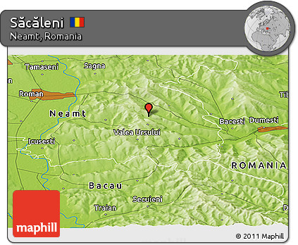 Physical Panoramic Map of Săcăleni