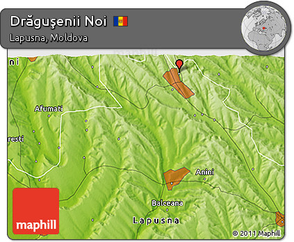 Physical 3D Map of Drăguşenii Noi