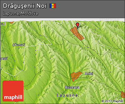 Physical 3D Map of Drăguşenii Noi