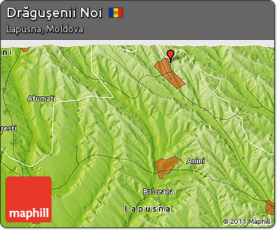 Physical 3D Map of Drăguşenii Noi