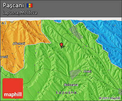 Political 3D Map of Paşcani