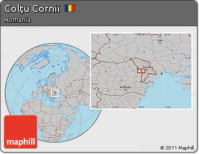 Gray Location Map of Colţu Cornii