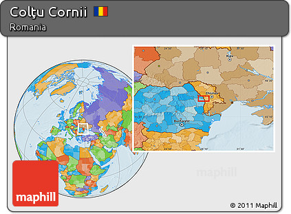 Political Location Map of Colţu Cornii