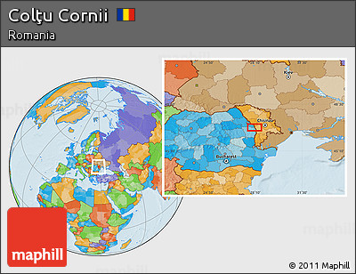 Political Location Map of Colţu Cornii