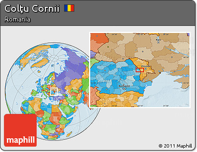Political Location Map of Colţu Cornii