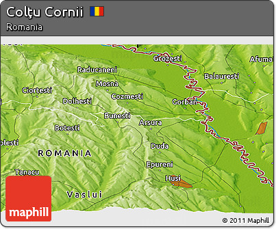 Physical Panoramic Map of Colţu Cornii
