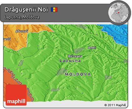Political Panoramic Map of Drăguşenii Noi