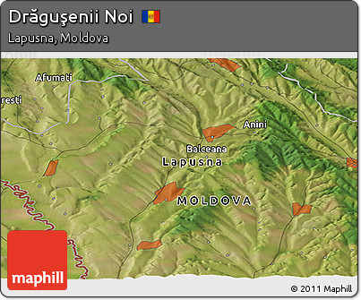 Satellite Panoramic Map of Drăguşenii Noi