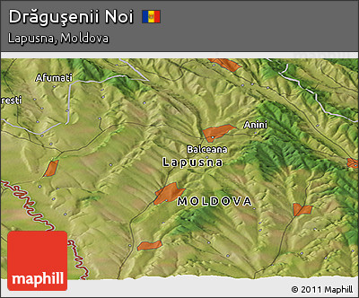 Satellite Panoramic Map of Drăguşenii Noi
