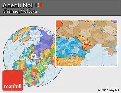 Political Location Map of Anenii Noi