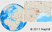 Shaded Relief Location Map of Revaca