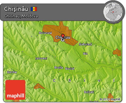 Physical Map of Chişinău