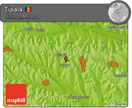 Physical Map of Ţipala