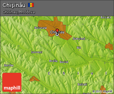 Physical Map of Chişinău