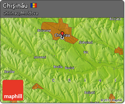 Physical Map of Chişinău