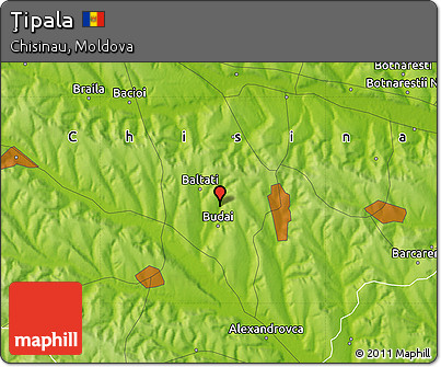 Physical Map of Ţipala