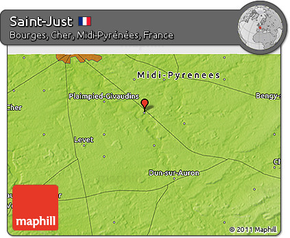 Physical 3D Map of Saint-Just