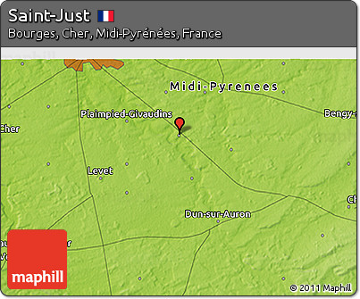 Physical 3D Map of Saint-Just