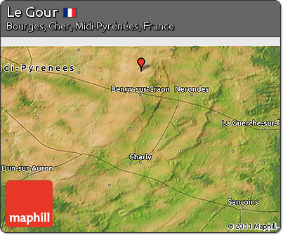 Satellite 3D Map of Le Gour