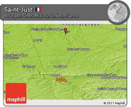 Physical Panoramic Map of Saint-Just