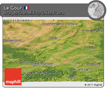 Satellite Panoramic Map of Le Gour