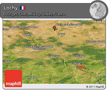 Satellite Panoramic Map of Lochy