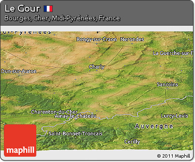 Satellite Panoramic Map of Le Gour
