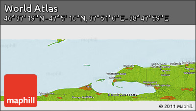 Physical Panoramic Map of the Area around 46° 51' 18" N, 38° 19' 30" E