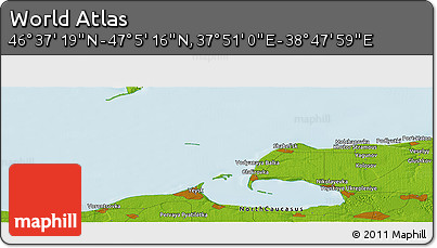 Physical Panoramic Map of the Area around 46° 51' 18" N, 38° 19' 30" E