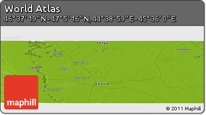 Physical Panoramic Map of the Area around 46° 51' 18" N, 45° 7' 30" E