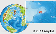 Physical Location Map of the area around 46° 51' 18" N, 45° 49' 30" W