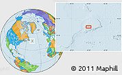 Political Location Map of the area around 46° 51' 18" N, 45° 49' 30" W