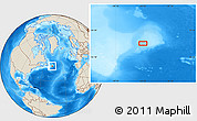 Shaded Relief Location Map of the area around 46° 51' 18" N, 45° 49' 30" W