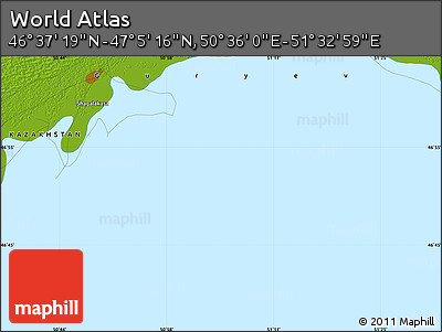 Physical Map of the Area around 46° 51' 18" N, 51° 4' 30" E
