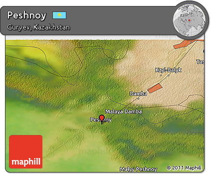 Satellite 3D Map of Peshnoy